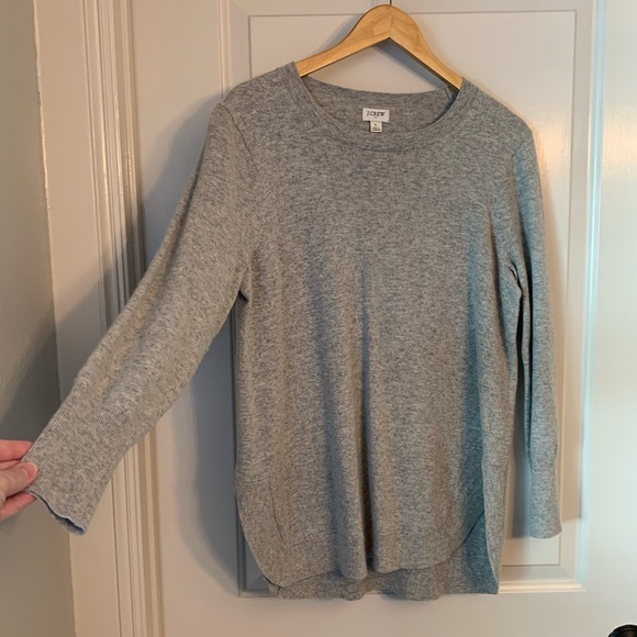 J. Crew Factory Wool-Blend Tunic Sweater in Heather Dove - Picture 7 of 14